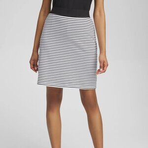 CHICOS | Zenergy® UPF Knit Stripe Skort | Black/White | 3 (16/18-XL)
